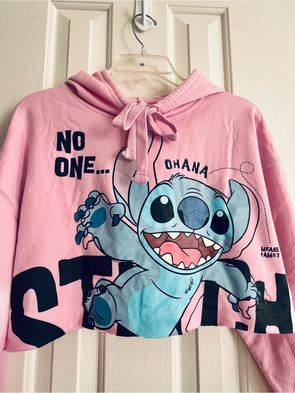 Disney Pink Cropped Stitch Hoodie
